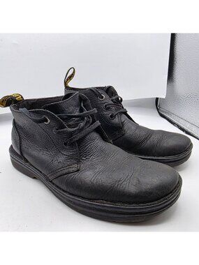 Dr. Martens Sussex Womens 9 Black Chukka Boots Durable Leather 3 Eye Lace Up
